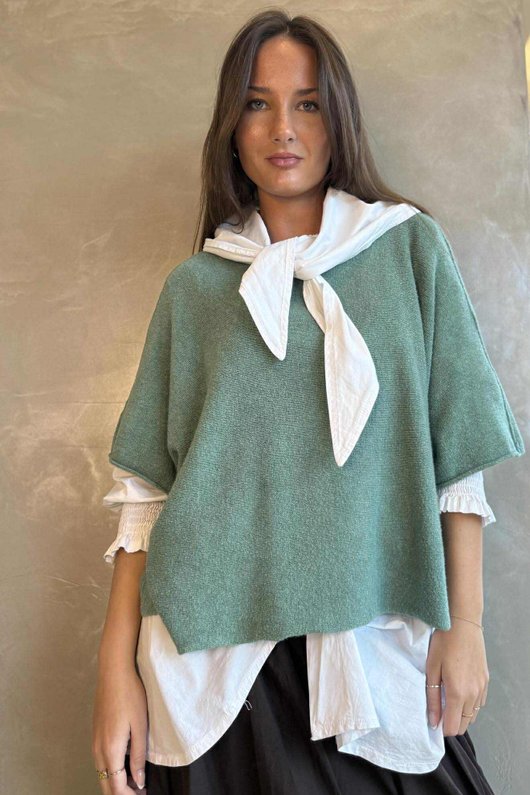 Conrad Layer Knit Deep Sage Marl /20=